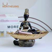 NORTHEUINS รูปปั้นผู้หญิงเก็บของทำจากเรซิน N สีดำรูปปั้นแปลกใหม่ภายในบ้านกุญแจผลิตภัณฑ์ตกแต่งบนโต๊ะงานฝีมือที่ใส่ลูกอม