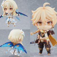 Morris8 10cm Nendoroid Genshin Impact Traveler Aether Lumine 1718 1717 Action Figure Anime Movable Toys Doll Christmas Gift