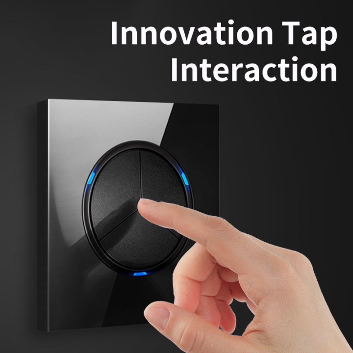 FLKL Black Wall Switch Glass Panel 13amp Modern Lighting Switch