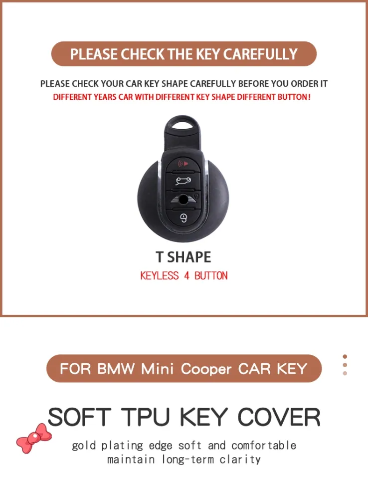 Fashion Soft TPU Car Key Case For BMW Mini COOPERS ONE JCW F56 F55 F54 F57  F60 R55 R56 R57 R58 R59 R60 S Roadster Cover Keychain