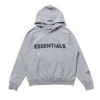 Fashion ESSENTIALS เสื้อสเวตเตอร์มีฮู้ดแขนยาวแบบหลวม ๆ