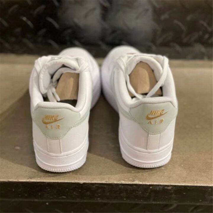 Air force ones hot sale white and gold