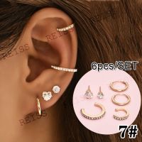 Set Earrings Simple Mini Circle Silver Cross Piercing Earrings Star Cuff Wrap Gold Butterfly Stud Earring Crystal Round Clip Ear Cuff Uni Punk Jewelry