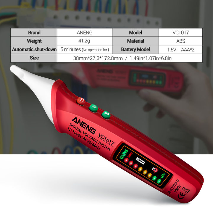 aneng-vc1017-เครื่องทดสอบไฟฟ้า-led-แบบไม่สัมผัสเครื่องตรวจจับมิเตอร์ไฟฟ้ากระแสสลับแบบดิจิตอล