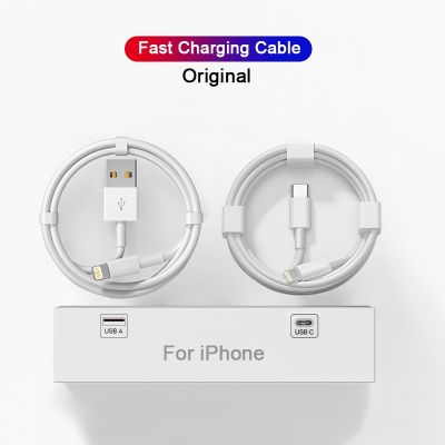 USB ชาร์จเร็ว XR X XS Max Lightning iPad Air สายข้อมูล2-1ชิ้นสายสำหรับ iPhone 14 13 12 11 Pro MAX 8 Plus PD XR X XS Max