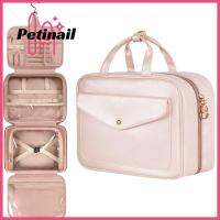 PETINAIL กระเป๋าถือสตรี,กระเป๋าแต่งหน้าแบบหนัง PU จุของได้เยอะแบบลำลองแฟชั่น Tas Kosmetik