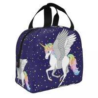 ❏◐ Rainbow Unicorn Flying Horse Portable Lunch Box Leakproof Thermal Cooler Food Insulated Lunch Bag For Women Kid School Children