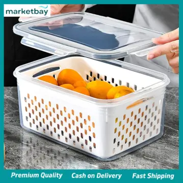 Dropship Storage Box Fridge Organizer Fresh Vegetable Fruit Boxes Drain  Basket Storage Containers Pantry Kitchen Organizer For Kitchen to Sell  Online at a Lower Price