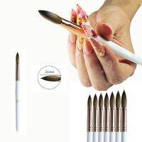 1pc Professional 100% Kolinsky Sable Acrylic Nail Brush Crimped Powder Nail Extension Manicure Tools Size 12 Artist Brushes Tools