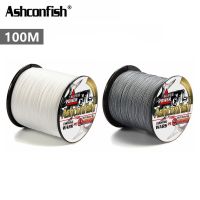 ☋✸◑ Ashconfish 4 Strands 100M Braided Fishing Line X4 Dyneema PE Line Pamansing Linya White Grey