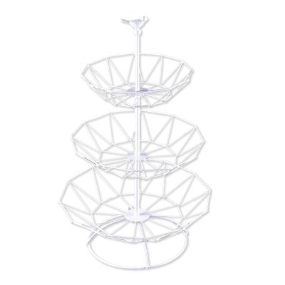 3 Tier Fruit Baskets Metal Wire Fruit Bowl Snacks Cake Stand Storage Rack Countertop Organizer Table Home Decoration