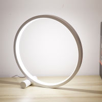 LED Table Lamp Circular Desk Lamp TouchButton Switch Dimmable Bedside Lamp BlackWhite Round Night Light for Bedroom Studyroom