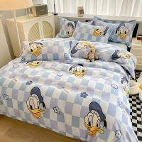 Cartoon Donald Duck Bedding Set Disney Mickey Minnie Mouse Duvet Cover Set Bed Sheet Pillowcase Twin Fulll Queen King Bedclothes