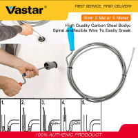 Vastar ชุดหัวต่อสายไฟแบบสปริง,อุปกรณ์ทำความสะอาดท่อระบายน้ำสำหรับอ่างล้างจานทำจากเยื่อตันน้ำยาล้างสายเคเบิลตัวทำความสะอาดฤดูใบไม้ผลิจำนวน1ชิ้นยาว3เมตร