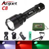 sell well feytu308 - / Anjoet C8ยุทธวิธีไฟฉายสีเขียวสีแดงสีขาวไฟ LED XM-L T6 2000 Lumens 1โหมดอลูมิเนียมไฟฉายโคมไฟ18650ล่าสัตว์ตกปลา