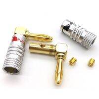 8-50Pcs HIFI Right angle Nakamich Banana Plugs Gold Plated Musical Speaker Wire Cable Connector 4mm For HiFi