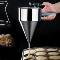 600ml/1200ml Kitchen Funnel Large Capacity Metal Funnel Detachable Cone-shaped Stainless Steel Funnel Dispenser for Bakery