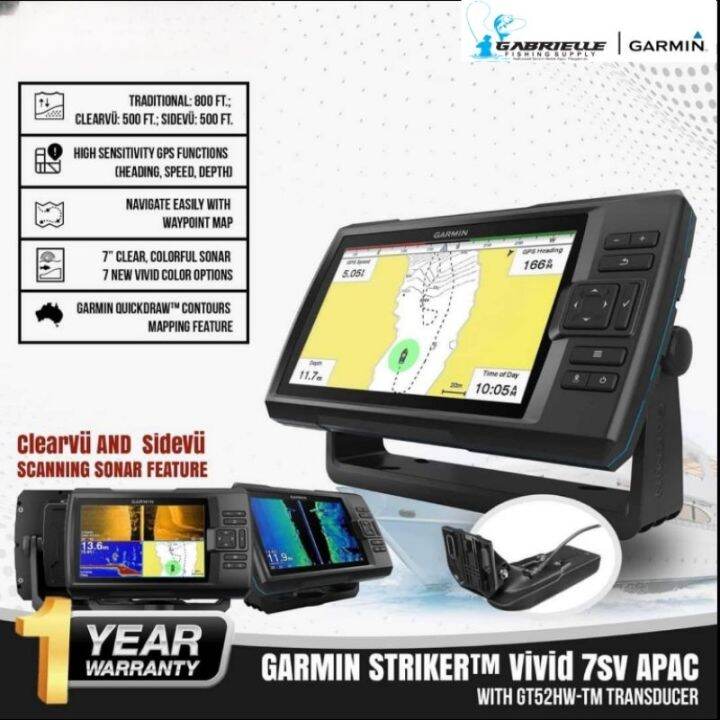 Garmin Striker Vivid 7sv with GT52HW TM Transducer Fish Finder w