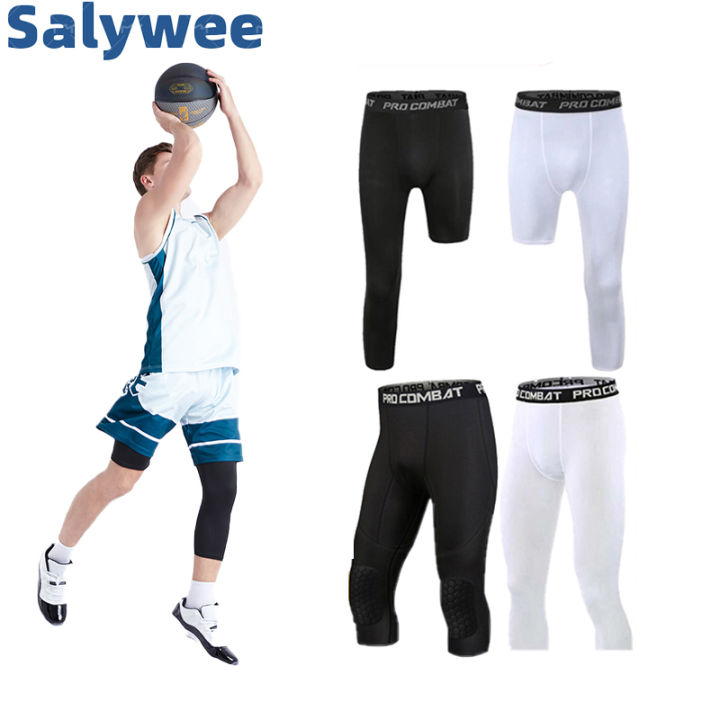 Salywee Men's Sports Basketball One-legged Trousers Pants Running ...