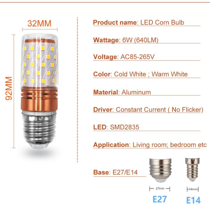 worth-buy-หลอดไฟ-led-e27-e14ความสว่างสูงหลอดไฟประหยัดพลังงาน220v-110v-หลอดไฟข้าวโพดโคมระย้า6w-smd2835ของตกแต่งบ้านหลอดไฟ