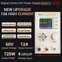 แหล่งจ่ายไฟโมดูลควบคุมแหล่งจ่ายพลังงาน DC WZ6012 DC 9-70V ตัวแปลงต้านทานกระแสไฟตรงหน้าจอ LCD ปรับได้สำหรับการควบคุมดิจิตอล12A 60V