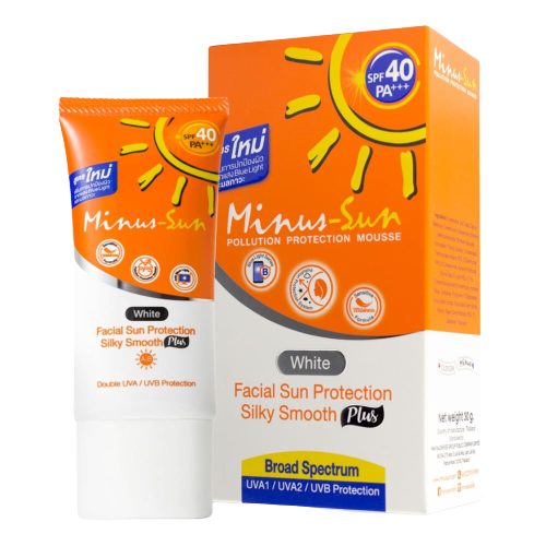 โฉมใหม่-minus-sun-spf-40-pa-facial-sun-protection-ครีมกันแดด-เนื้อดุจใยไหมสำหรับผิวหน้า-ขนาด-30-g-สีเนื้อ-สีขาว