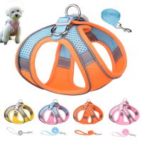 Dog Harness Clothes Puppy Vest Chest Cat Collars Rope Small Dogs Reflective Adjustable Breathable Outdoor Walking Pet Supplies