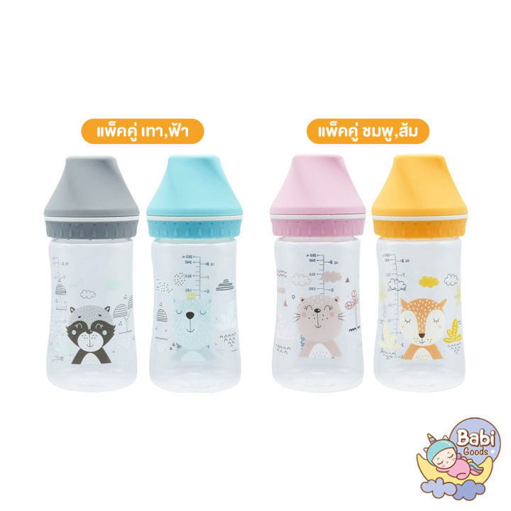 nuebabe-ขวดนมกว้าง-buddy-babe-8oz-แพ็คคู่