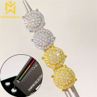 ใหม่รอบ Moissanite ต่างหูสำหรับผู้หญิง S925เงินจริงเพชรหูกระดุมผู้ชายต่างหูเครื่องประดับผ่านทดสอบจัดส่งฟรี