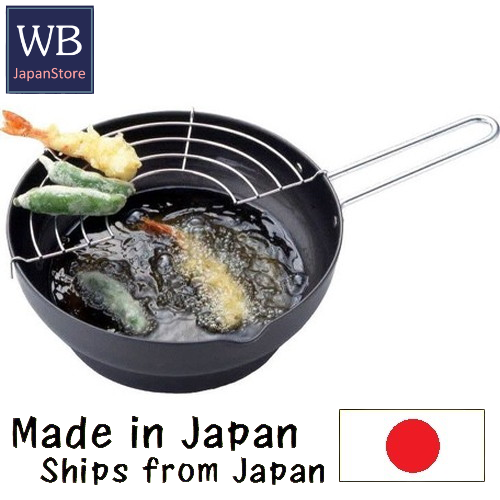 Japanese tempura pot 20cm tempura nabe deep fryer deep fried pot iron
