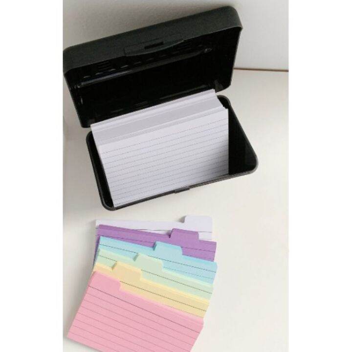 HVYEIK Multicolor Index Card Holder with Dividers Lined File Dividers Self Index Card Ruled