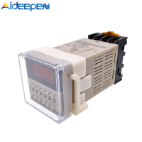 Aideepen รีเลย์เวลา DH48S-S วงจรการทำซ้ำ AC220V SPDT พร้อมซ็อกเก็ต DH48S ชุดตัวตั้งเวลาหน่วงเวลาพร้อมฐาน