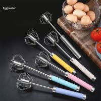 Hand Pressure Semi-automatic Egg Beater Stainless Steel Kitchen Accessories Tools Self-Turning Cream Whisk Manual Mixer Y5GB