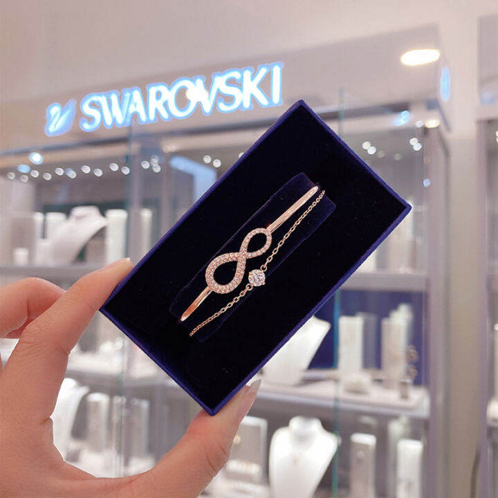 กำไล-swarovskiแท้-swarovski-infinity-bracelet-ความรักนิรันดร์-สร้อยข้อมือสตรี-กำไลข้อมือคริสตัลแฟชั่น-ของขวัญวันวาเลนไทน์