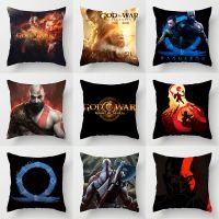 Hot Game God of War Kratos Atreus Figure Pillow Cover Norse Mythology Waist Pillowcases Home Decor Sofa Car Throw Cushion Cover