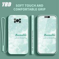 เคสโทรศัพท์สไตล์ภาพวาดสีน้ำมัน YBD สำหรับ Xiaomi POCO X3 Pro POCO X3 NFC ซิลิโคนบางเป็นพิเศษมีลวดลายด้านข้างและสายคล้อง