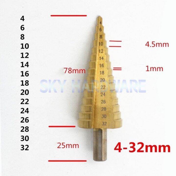 pro-โปรแน่น-ดอกstep-drill-ดอกเจดีย์-ดอกสว่าน-4-32มม-ราคาสุดคุ้ม-ดอก-สว่าน-ดอก-สว่าน-เจาะ-ปูน-ดอก-สว่าน-เจาะ-เหล็ก-ดอก-สว่าน-เจาะ-ไม้