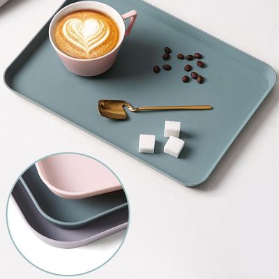 Nordic Multi-Function Rectangular Plastic Serving Tray Kitchen Organizer Storage Dinner Plate Home Kitchen Tableware