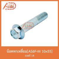 AS6F-M 10x55 น็อตหกเหลี่ยม เบอร์ 14 [ 1 ถุงมี 20 ตัว ]