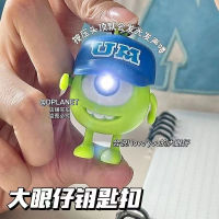 Sulley Mike พวงกุญแจ PVC รูปการ์ตูนตุ๊กตาขยับแขนขาได้เรืองแสงพวงกุญแจ LED สำหรับเด็กของขวัญคริสต์มาสแบบโซ่กุญแจของเล่น