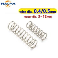 CS0.4/0.5mm  OD3-12mm  304 Stainless Steel Spring Shock Absorption Pressure Compression Springs Length 5-50mm Coil Springs