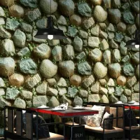 beibehang Chinese wallpaper stereo 3D retro antique culture stone pattern rock wallpaper restaurant cafe background wallpaper