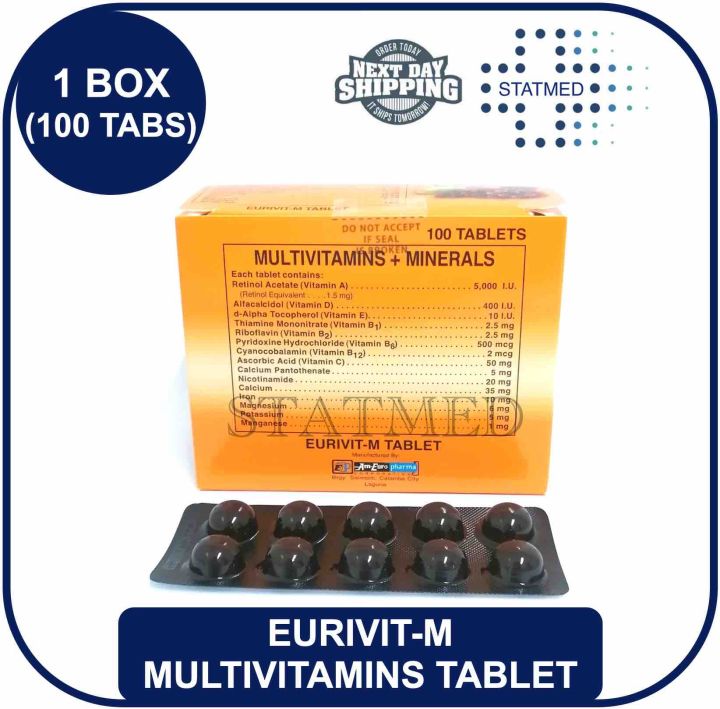 EurivitM Multivitamins + Minerals Tablet 1 box [100s] Lazada PH