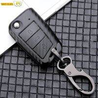 hot【DT】 Carbon Fob Polo 7 Tiguan Skoda Octavia Fabia Kodiaq Keychain