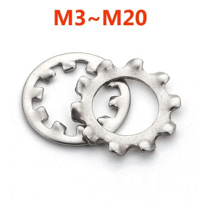 ปะเก็น M2 M2.5 {Haotao Hardware} M4 M3 M5ม. 6ม. 8M10-M30สแตนเลส304ซี่ภายในล็อคเครื่องซักผ้าฟันภายนอก