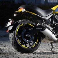 NEWMotorcycle ล้อสติ๊กเกอร์สะท้อนแสง18 ″ 17 ″ ขอบลายอุปกรณ์รูปลอกกันน้ำสำหรับ Ducati Scrambler คลาสสิกคันเร่ง