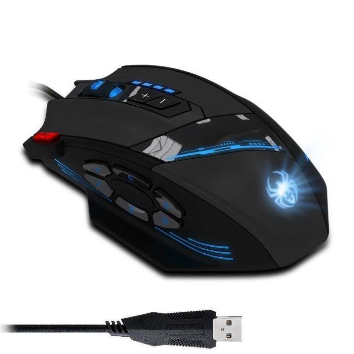 ZELOTES C12 Wired Gaming mouse 4000DPI 12 Buttons Mouse LED Optical