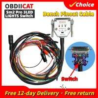 ☇ For SM2 PRO J2534 VCI Bench Cable 3 LED LIGHTS With Switch Boot DB25 ECU Bench Pinout Cable Read Write ECU BATT VCC KLINE CAN-L