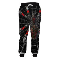 2023 UJWI Mens Casual Pants Cool Print Spider Web 3D Harmen Joggers Pants Man Fitness Quick Dry Polyester Full Length Sweatpants 6XL