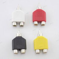 3.5mm RCA Jack 1 Male to 2 Female Y Splitter AV Audio Video Plug Adapter Double Connectors Accessories 17TH